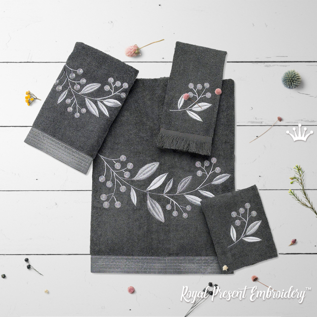 3D Leaves with fruits Set of Machine Embroidery Designs