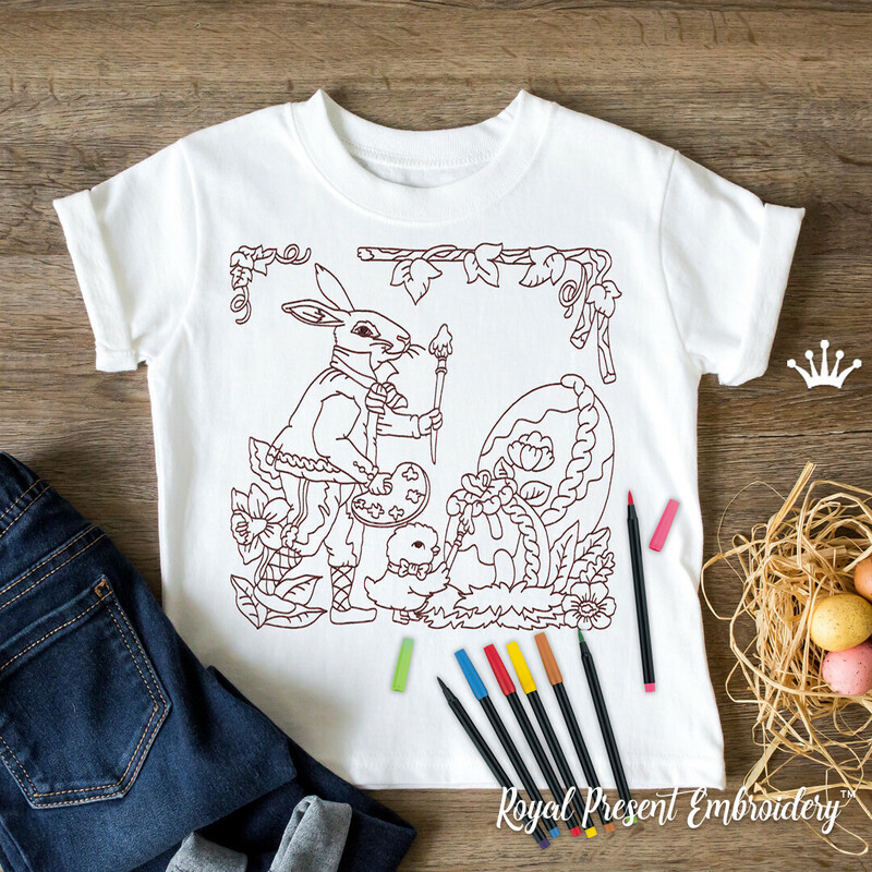 Easter Bunny Free Machine Embroidery Design